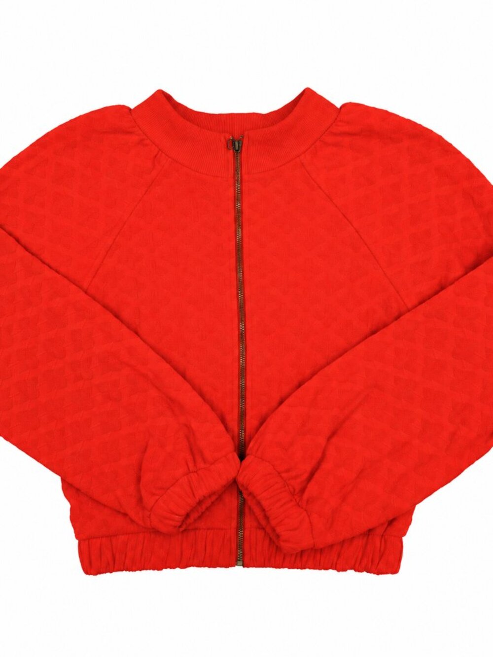 Anthropologie Amadi Orange Textured Bomber XS Dopamine Y2K Statement